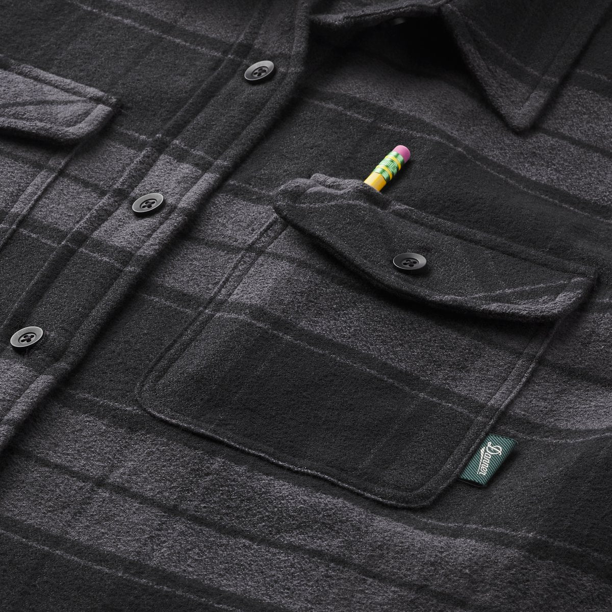 Sauvie Cotton Flannel Shirt Black Plaid