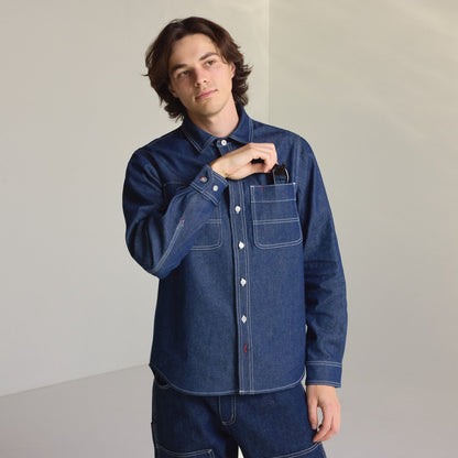 Larch Mt Denim Shirt Dark Wash Indigo