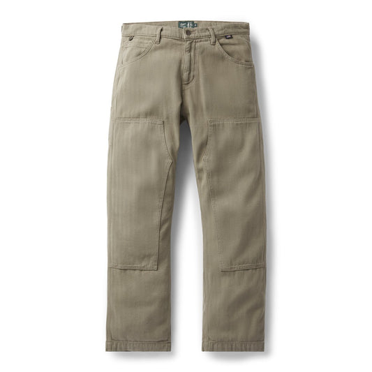 Kenton Double Knee Pants  Herringbone Dusty Olive