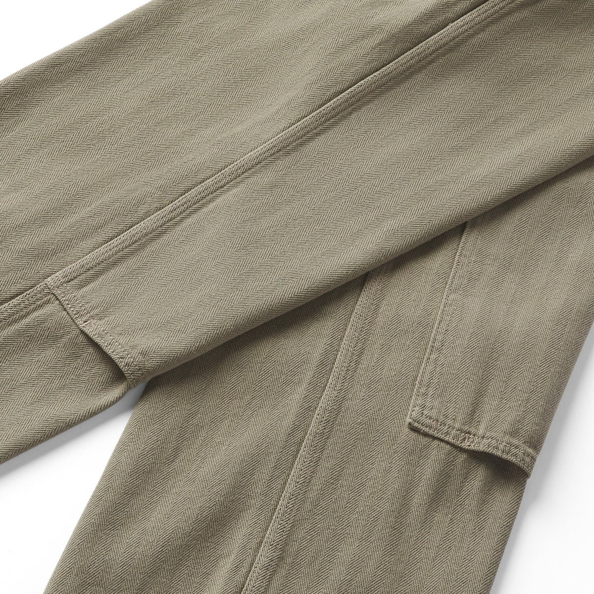 Kenton Double Knee Pants  Herringbone Dusty Olive