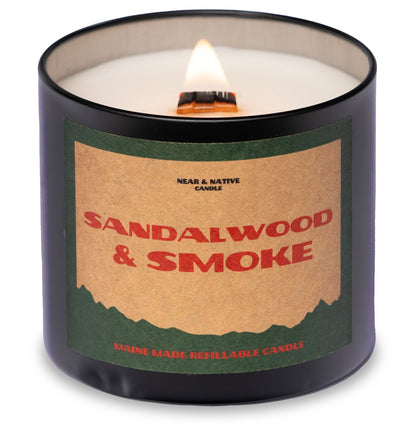 Near & Native Candle 10oz Sandlewood & Smoke