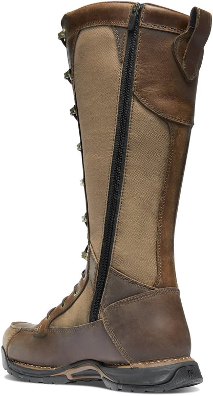 Sharptail Snake Boot Side-Zip 17" Dark Brown
