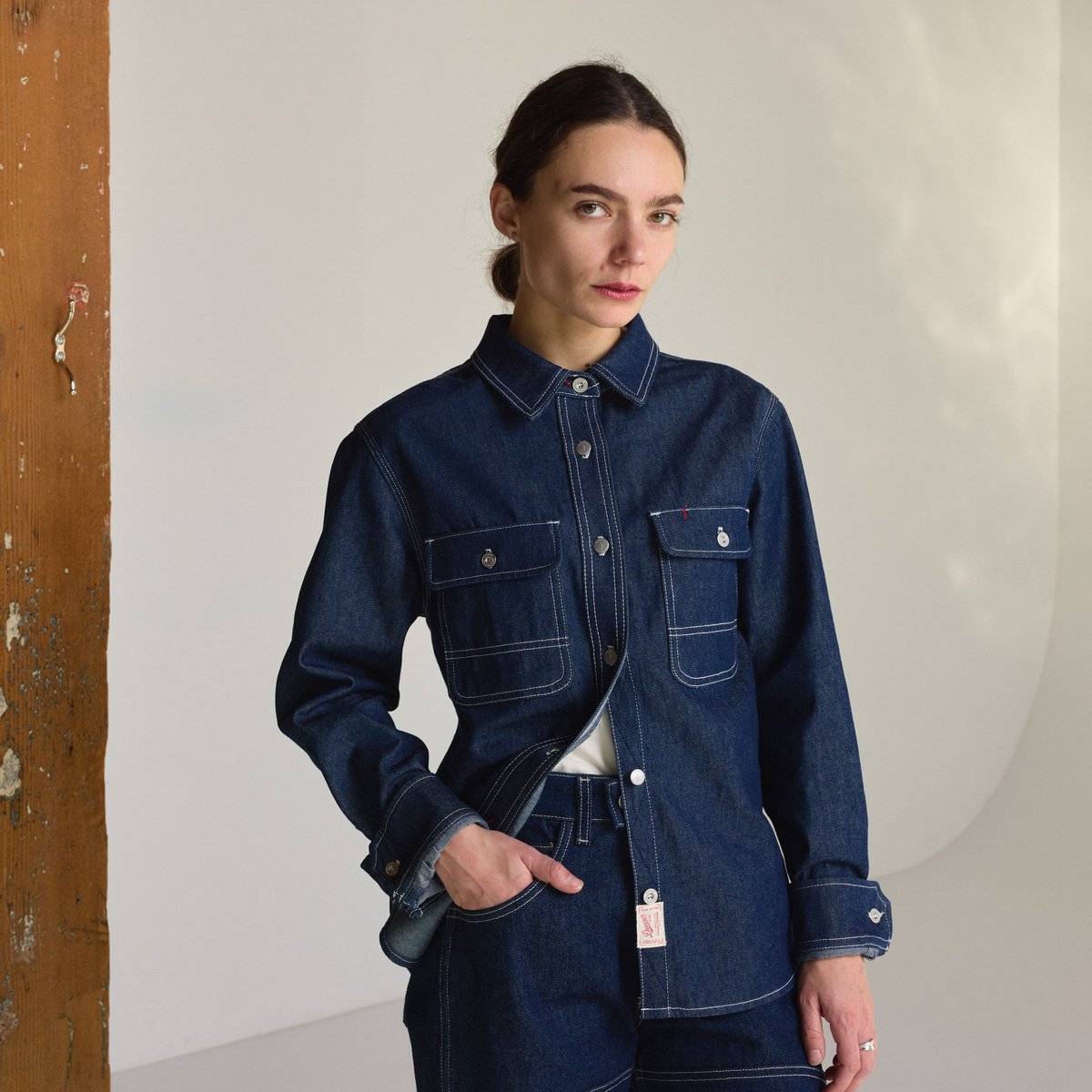 Larch Mt Denim Shirt Dark Wash Indigo