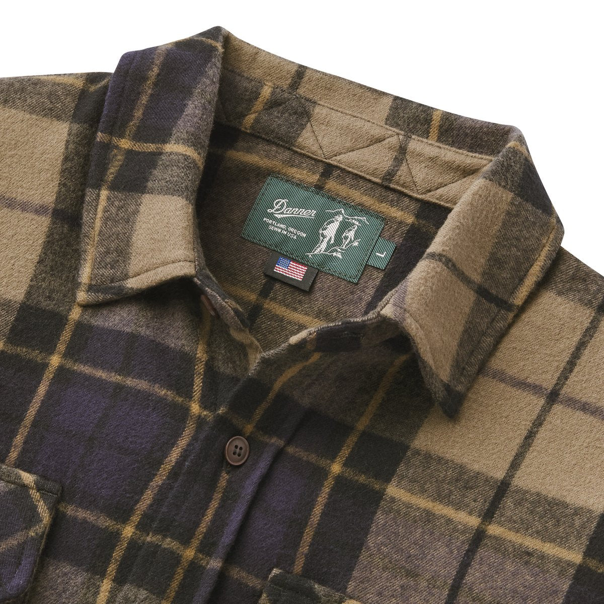 Cedar Mill Cotton Flannel Shirt  Navy/Olive Tartan Plaid