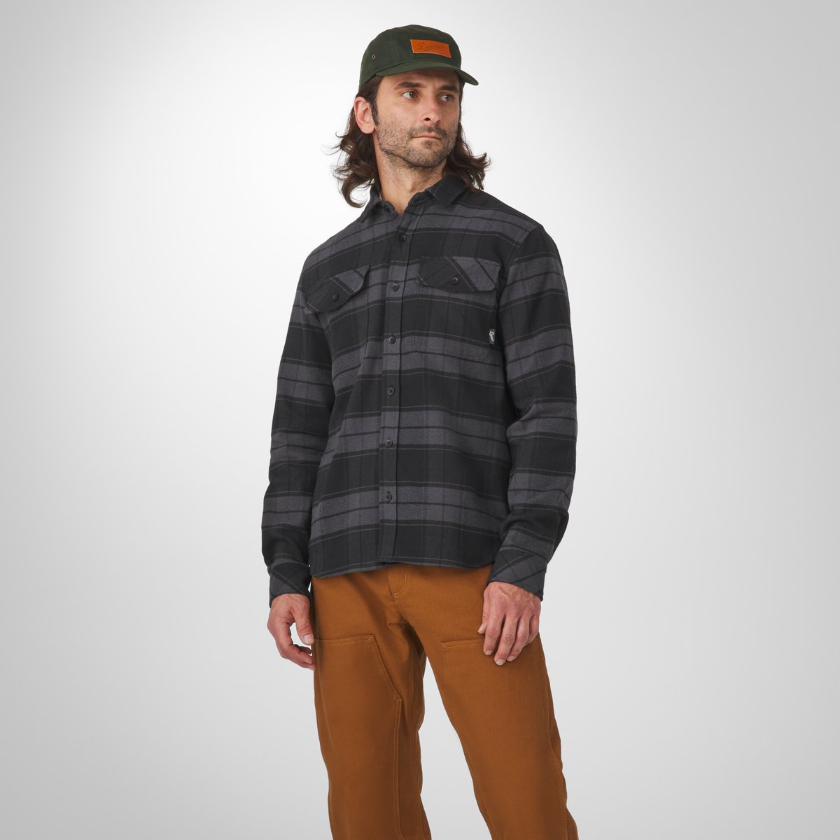 Cedar Mill Cotton Flannel Shirt  Black Plaid