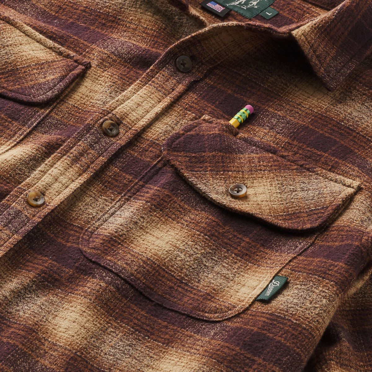 Cedar Mill Cotton Flannel Shirt  Espresso Plaid