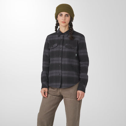 Sauvie Cotton Flannel Shirt  Black Plaid