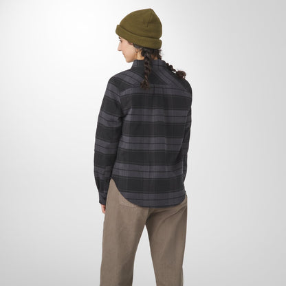 Sauvie Cotton Flannel Shirt  Black Plaid