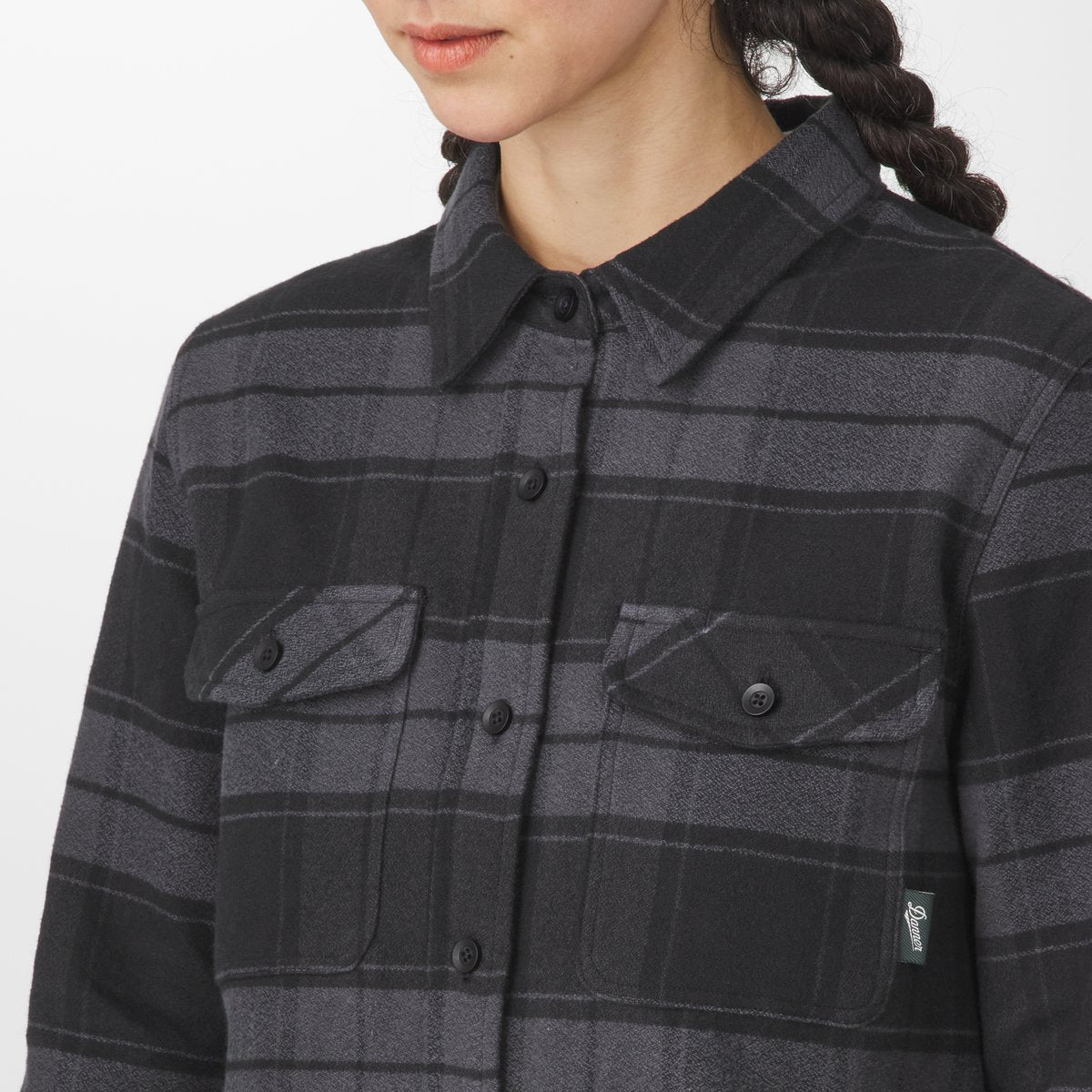 Sauvie Cotton Flannel Shirt  Black Plaid