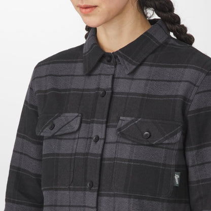 Sauvie Cotton Flannel Shirt  Black Plaid