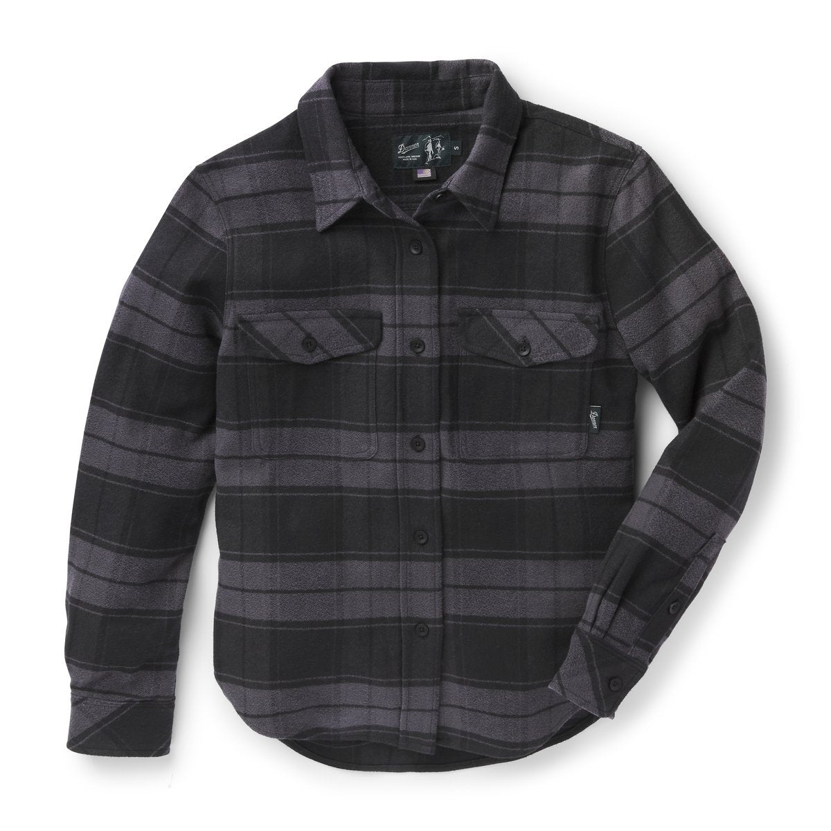 Sauvie Cotton Flannel Shirt  Black Plaid