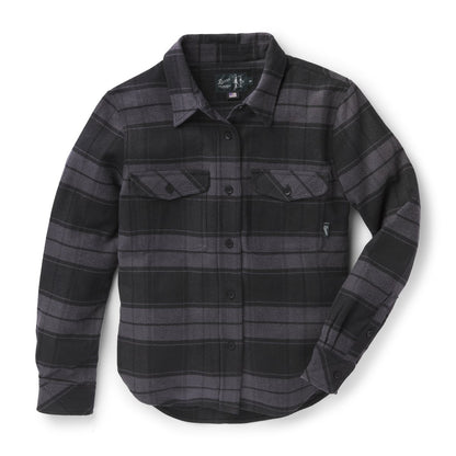 Sauvie Cotton Flannel Shirt  Black Plaid