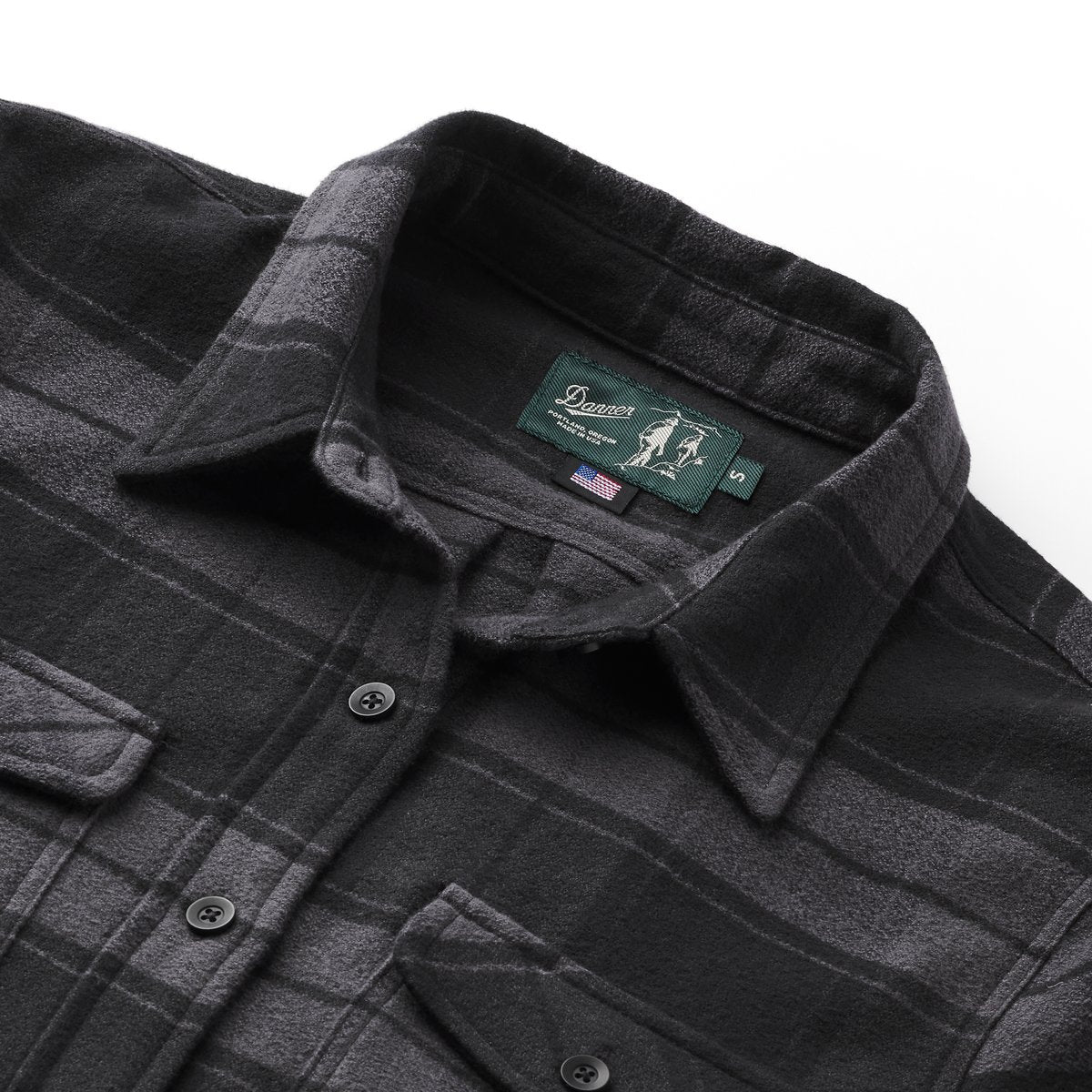 Sauvie Cotton Flannel Shirt  Black Plaid