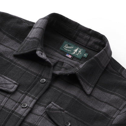 Sauvie Cotton Flannel Shirt  Black Plaid