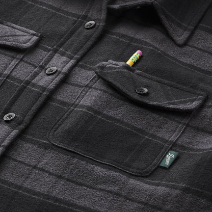 Sauvie Cotton Flannel Shirt  Black Plaid