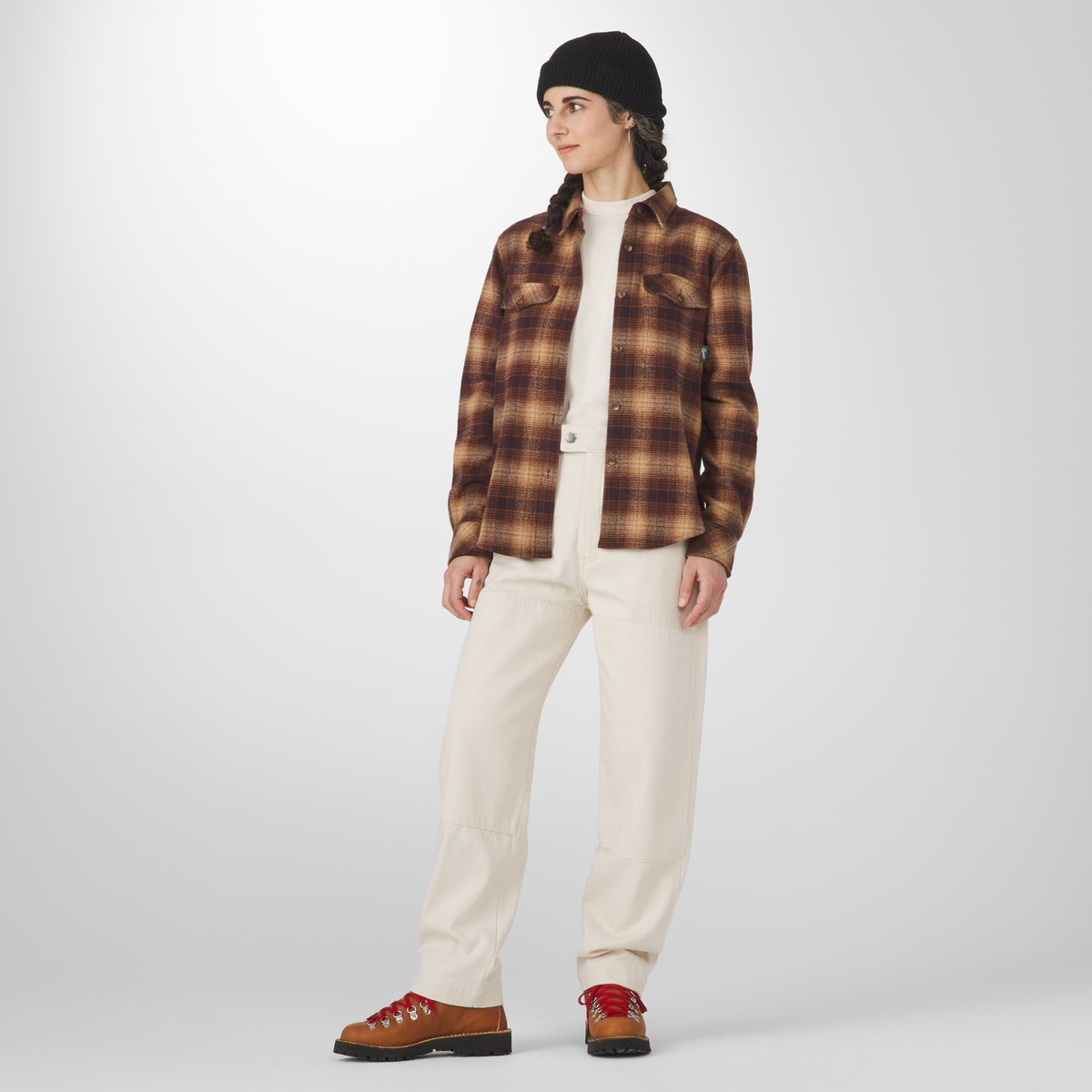 Sauvie Cotton Flannel Shirt  Espresso Plaid