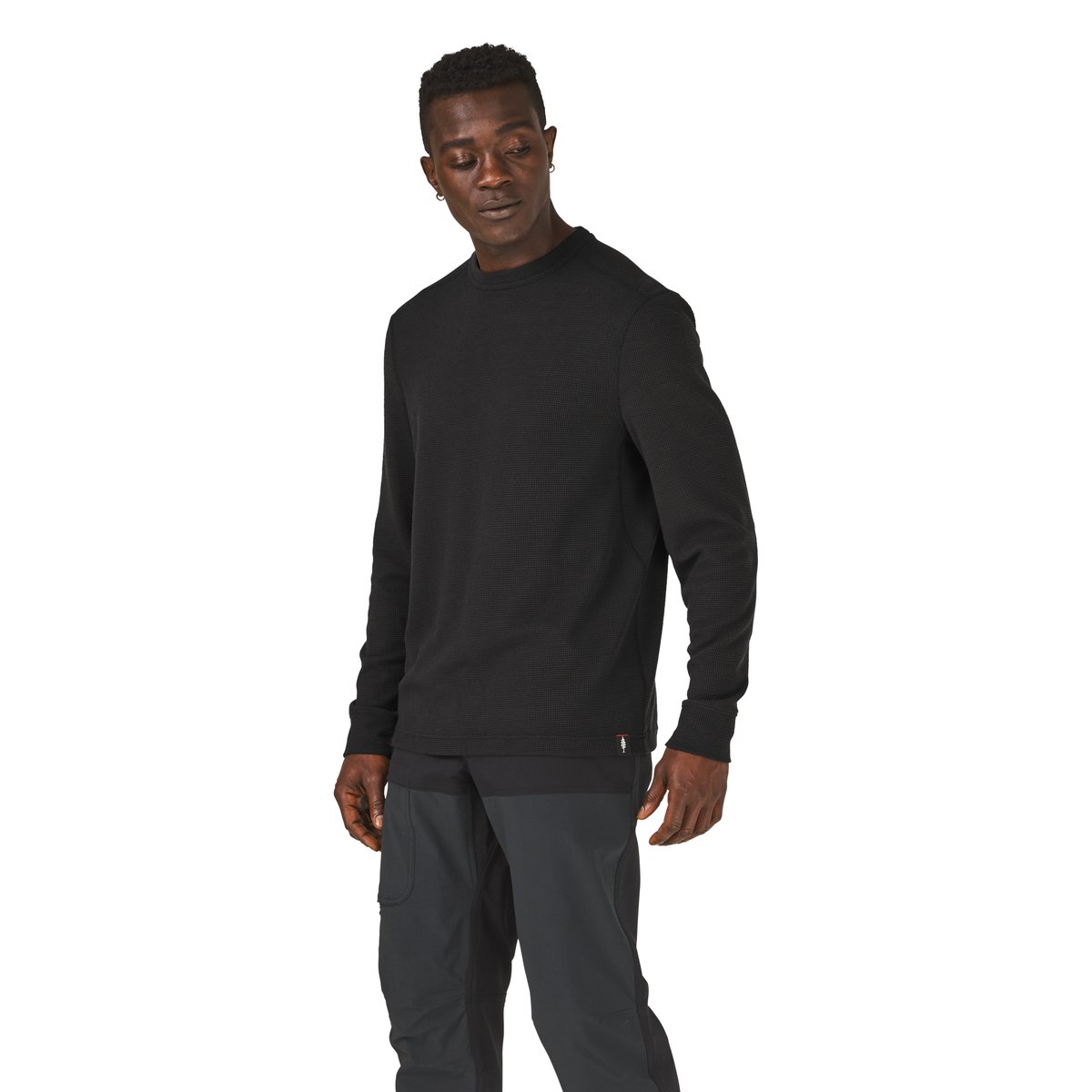 Santiam Waffle LS Tee Black