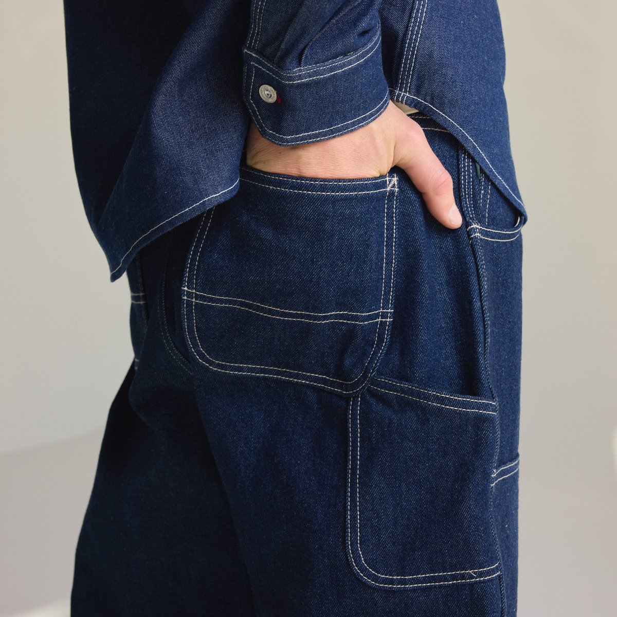 Kenton Double Knee Pants  Dark Wash Indigo