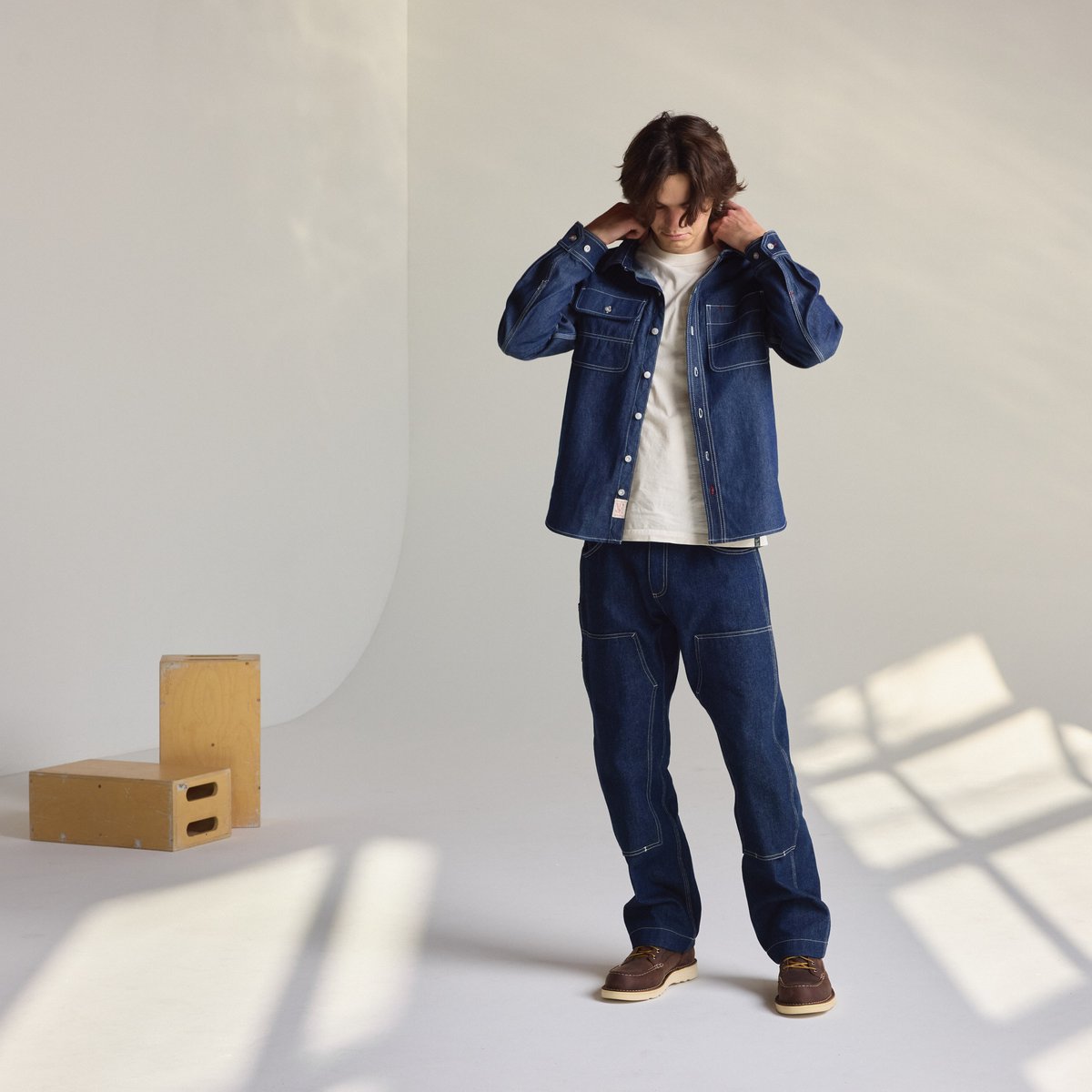 Kenton Double Knee Pants  Dark Wash Indigo