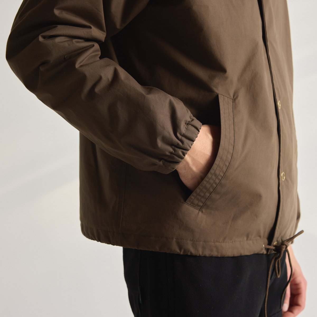 Waxed Primaloft® Coaches Jacket Brown