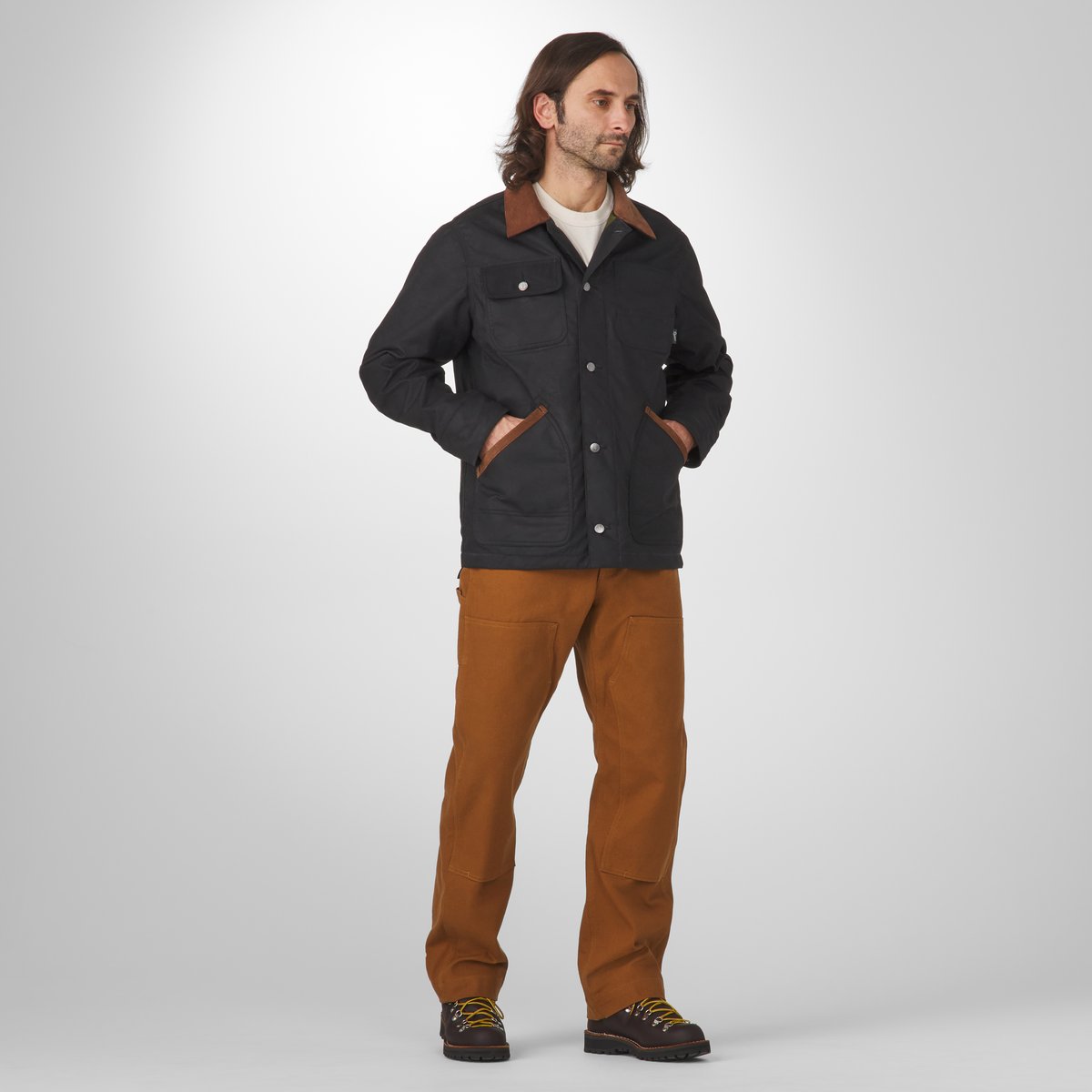 Shipyard Waxed Canvas Jacket  Black/Bison