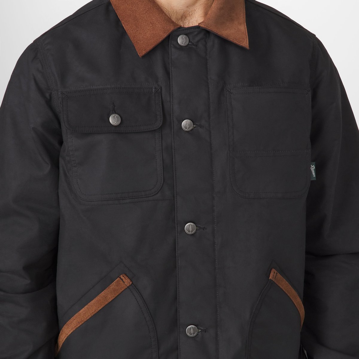 Shipyard Waxed Canvas Jacket  Black/Bison