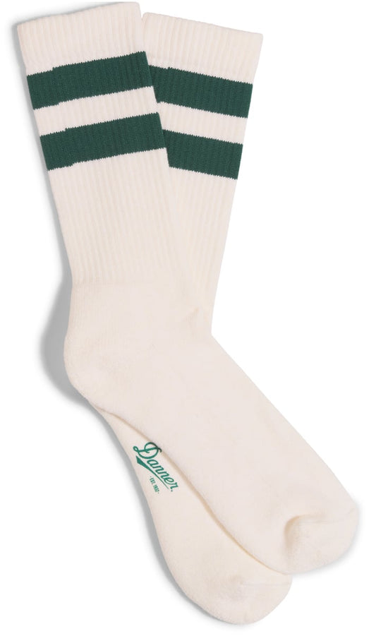 Cotton Socks Midweight Crew - Natural/Green