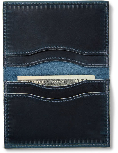 Leather Wallet 4.5" x 3.5" Navy